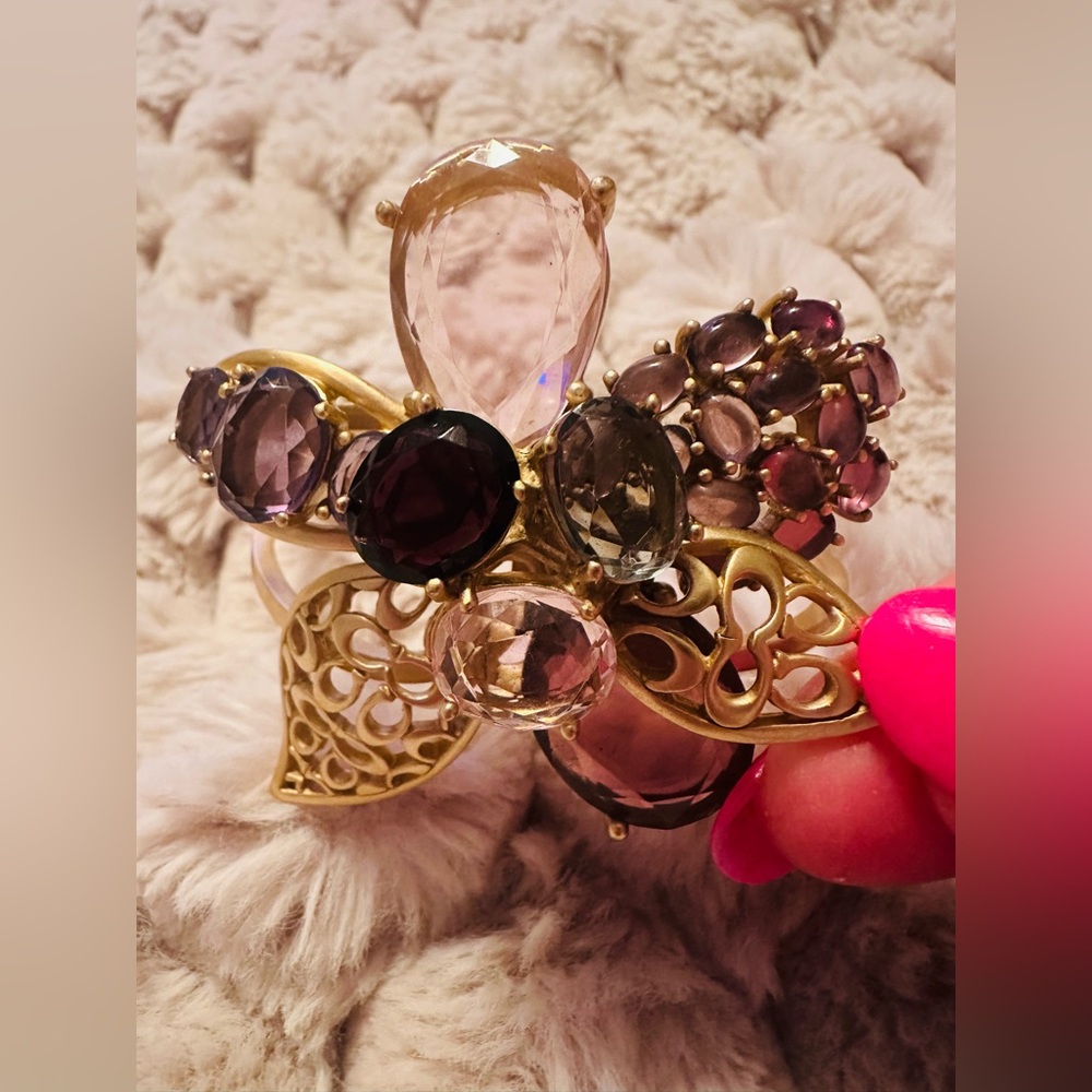 New Authentic Coach Vintage Elegant Gold and Purple Gemstone Women's Bracelet! - Picture 1 of 6